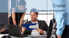  Presentation with working together - Beautiful slide set featuring business cooperation asian woman - boss and colleagues working together backdrop and a  colored foreground