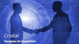  Presentation with concept - Audience pleasing slide deck consisting of business-cooperation-concept-with-businessmen backdrop and a cobalt blue colored foreground