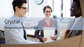  Presentation with employers - Presentation featuring business corporation hiring new background and a light blue colored foreground