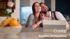  Presentation with relationship - Theme featuring business-couple-in-love-enjoying background and a coral colored foreground