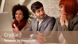  Presentation with creative - Amazing theme having business-creative-people-having-meeting backdrop and a  colored foreground