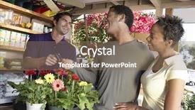  Presentation with purchasing - Audience pleasing PPT theme consisting of business credit - couple purchasing plants in shop backdrop and a coral colored foreground