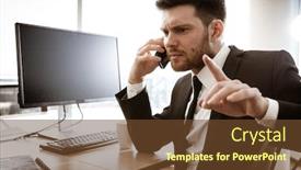  Presentation with busy work - Beautiful slide set featuring business-crisis-concept-young-businessman backdrop and a tawny brown colored foreground