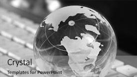  Presentation with business culture - Colorful PPT theme enhanced with business culture - globe on a keyboard laptop backdrop and a light gray colored foreground