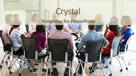  Presentation with business culture - Beautiful PPT theme featuring business culture - multi-cultural office staff sitting having backdrop and a lemonade colored foreground