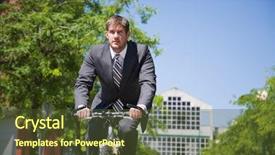  Presentation with concept high blood pressure used tablets and - PPT theme having business cycle - caucasian businessman riding a bicycle background and a tawny brown colored foreground