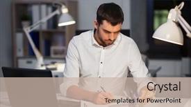  Presentation with people - Amazing slide deck having business deadline and people concept backdrop and a soft green colored foreground