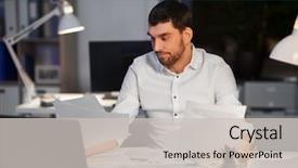  Presentation with stress - Presentation theme having business deadline and stress concept background and a light gray colored foreground