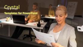  Presentation with developer - Amazing presentation theme having business deadline and technology concept - designer or user interface developer with papers working at night office backdrop and a tawny brown colored foreground