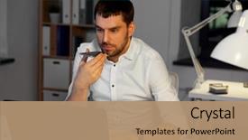  Presentation with technology - Audience pleasing presentation design consisting of business deadline and technology concept backdrop and a coral colored foreground