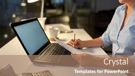  Presentation with technology - Audience pleasing slide deck consisting of business-deadline-and-technology-concept backdrop and a coral colored foreground