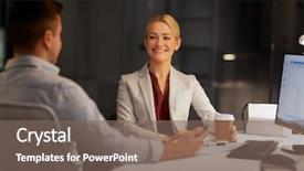  Presentation with coworkers - PPT theme having business deadline and technology concept background and a violet colored foreground