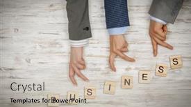  Presentation with media - Presentation theme enhanced with business-decrease-concept-mixed-media background and a soft green colored foreground