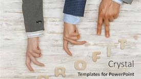  Presentation with media - PPT theme with business-decrease-concept-mixed-media background and a lemonade colored foreground