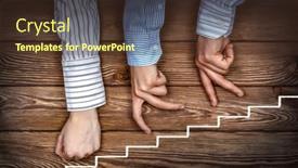  Presentation with media - PPT theme having business-decrease-concept-mixed-media background and a tawny brown colored foreground