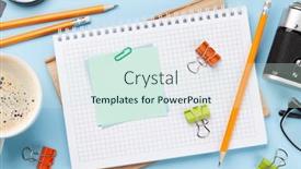  Presentation with business office desk - Slide deck consisting of business-desk-workplace-and-office background and a sky blue colored foreground