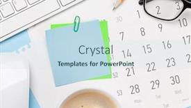  Presentation with business office desk - Cool new theme with business-desk-workplace-and-office backdrop and a sky blue colored foreground