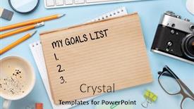  Presentation with goals - Audience pleasing PPT layouts consisting of business-desk-workplace-with-goals backdrop and a lemonade colored foreground