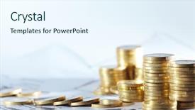  Presentation with financial report - PPT theme featuring business diagram on financial report background and a sky blue colored foreground