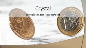  Presentation with financial report - Theme enhanced with business diagram on financial report with coins background and a white colored foreground