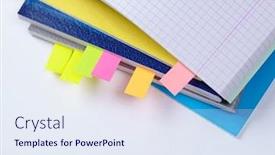  Presentation with tabs - Colorful slide set enhanced with business-diary-with-a-colored backdrop and a sky blue colored foreground