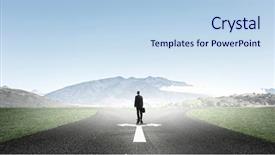  Presentation with crossroads - Slides having business direction - back view of businessman standing background and a sky blue colored foreground