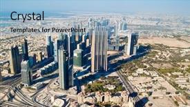 Presentation with dubai - Amazing presentation theme having business-district-of-dubai backdrop and a light blue colored foreground