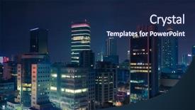  Presentation with istanbul - PPT theme having business district of istanbul background and a navy blue colored foreground