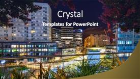  Presentation with paris france - Presentation consisting of business-district-of-la-defense background and a navy blue colored foreground