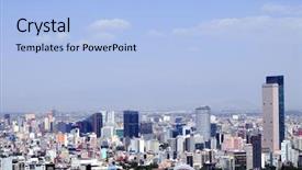  Presentation with mexico city - Amazing slides having business district of mexico city backdrop and a light blue colored foreground