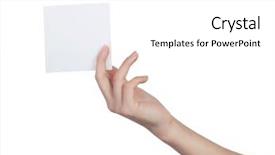  Presentation with trophy award hand holding - Slide set featuring business document frame - female hand holding blank sheet background and a white colored foreground