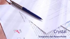  Presentation with decision making - Audience pleasing presentation theme consisting of business documents on desk voting backdrop and a sky blue colored foreground