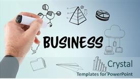  Presentation with doodles - PPT layouts having business doodles and blue background and a sky blue colored foreground