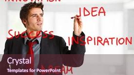  Presentation with creative writing - Presentation consisting of business dream - businessman writing creative concepts background and a  colored foreground