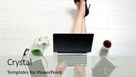  Presentation with top view of soybean - Theme enhanced with business dress - top view of young woman background and a light gray colored foreground