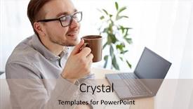  Presentation with home office - PPT layouts consisting of business-drinks-and-people-concept background and a coral colored foreground