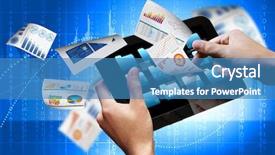  Presentation with e business and e commerce - Cool new PPT layouts with business e-commerce concept illustration backdrop and a teal colored foreground