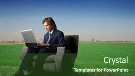  Presentation with country indonesia - Cool new PPT layouts with business ecology - businessman using laptop backdrop and a tawny brown colored foreground