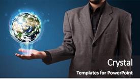  Presentation with business ecosystem - Amazing PPT layouts having business ecosystem - young businessman holding in his backdrop and a dark gray colored foreground