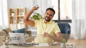  Presentation with business calculator - PPT theme consisting of business-education-and-remote-job background and a coral colored foreground