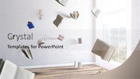  Presentation with education - Colorful presentation design enhanced with business-education-concept-mixed-media backdrop and a light gray colored foreground