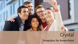  Presentation with international education - Slide deck featuring business education and corporate concept background and a coral colored foreground