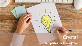  Presentation with education on computer black hands - Colorful slide set enhanced with business education idea inspiration backdrop and a coral colored foreground