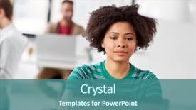  Presentation with young business people - Presentation with business education and people concept background and a ocean colored foreground