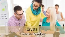  Presentation with education - Colorful slide set enhanced with business education photography office backdrop and a yellow colored foreground