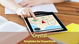  Presentation with gps - Cool new PPT theme with business education technology and location backdrop and a red colored foreground