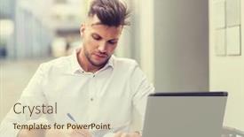  Presentation with technology education - Presentation featuring business-education-technology-and-people background and a soft green colored foreground