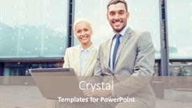  Presentation with technology education - Amazing slide deck having business education technology and people concept - smiling businesspeople working with laptop computer on city street backdrop and a gray colored foreground