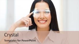  Presentation with technology education - Presentation theme featuring business education and technology concept background and a coral colored foreground