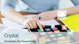  Presentation with education technology - Audience pleasing slides consisting of business education technology media backdrop and a sky blue colored foreground